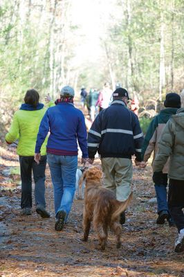 Hot to Trot
The third annual “Hot to Trot” dog walk hosted by the Sippican Lands Trust brought about 20 dogs and at least twice as many humans out for a post-Thanksgiving walk at the SLT’s White Eagle property in Marion on November 29. The property is about 1,200 contiguous acres of conservation land including 24 acres of cranberry bogs. Photos by Colin Veitch
