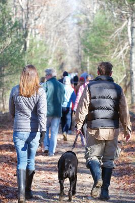 Hot to Trot
The third annual “Hot to Trot” dog walk hosted by the Sippican Lands Trust brought about 20 dogs and at least twice as many humans out for a post-Thanksgiving walk at the SLT’s White Eagle property in Marion on November 29. The property is about 1,200 contiguous acres of conservation land including 24 acres of cranberry bogs. Photos by Colin Veitch
