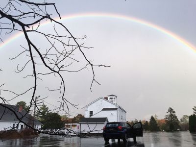 Double Rainbow
If you missed the spectacular double rainbow over the Tri-Town region last Thursday, then behold! Here is a great shot taken from the Rochester center by Thomas Parker. 
