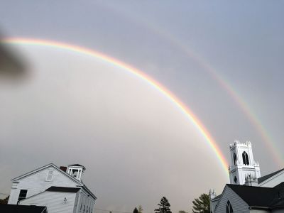 Double Rainbow
If you missed the spectacular double rainbow over the Tri-Town region last Thursday, then behold! Here is a great shot taken from the Rochester center by Thomas Parker. 
