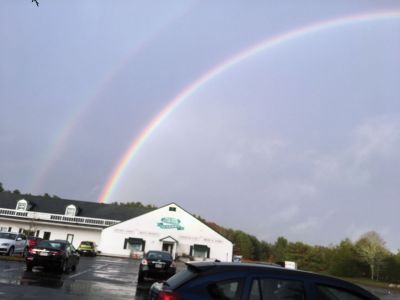 Double Rainbow
If you missed the spectacular double rainbow over the Tri-Town region last Thursday, then behold! Here is a great shot taken from the Rochester center by Thomas Parker. 
