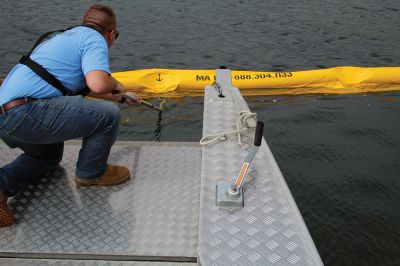 Oil Spill Drill
On Tuesday, the Town of Mattapoisett hosted a MassDEP-sponsored training course in cooperation with the Town of Fairhaven, representatives from the U.S. Coast Guard, Nuka Research and Planning Group and Moran Environmental Recovery. Working the Mattapoisett Harbormaster boat piloted by P.J. Beaudoin were Assistant Harbormaster Robert Clavin and intern Robert Haskell, and on the Mattapoisett Fire Department boat were Firefighter Daniel Cortes and Lieutenant Ross Macedo. Photos by Mick Colageo and Marilou New
