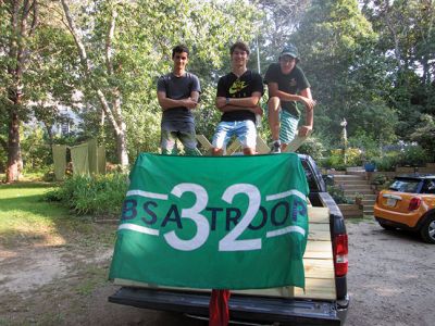 Boy Scout Eagle Project
Marion Troop 32’s newest Scout, Phillip Eisner, completed the work phase of his Boy Scout Eagle Project on August 10, 2014, three picnic tables for Pleasant Bay Community Boating (PBCB) in Chatham, Massachusetts.
