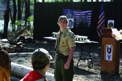 Eagle Scout
Four Boy Scouts from Mattapoisett Troop 53 received the distinguished honor of achieving Eagle Scout status on Sunday, April 23, at Camp Cachalot in Carver. Adam Perkins, Matthew Kiernan, Davis Mathieu, and Justin Sayers all soared to new heights as Eagle Scouts after many years shared as Boy Scouts together. Photos by Jean Perry
