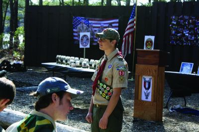 Eagle Scout
Four Boy Scouts from Mattapoisett Troop 53 received the distinguished honor of achieving Eagle Scout status on Sunday, April 23, at Camp Cachalot in Carver. Adam Perkins, Matthew Kiernan, Davis Mathieu, and Justin Sayers all soared to new heights as Eagle Scouts after many years shared as Boy Scouts together. Photos by Jean Perry
