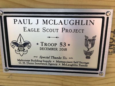 Gaga Pit at Center School
Paul McLaughlin of Mattapoisett Troop 53 has completed his Eagle Scout Project – a Gaga Pit at Center School. McLaughlin, a freshman at Old Colony, wanted to build the Gaga pit where everyone could access to enjoy a game of Gaga ball. The game is played inside the octagon pit with a soft ball. The ball is hit with the hand at opponents within the Gaga pit below the knees to get them ‘out’. The full set of rules can be found on a plaque hung within the pit, which is there for all to enjoy 
