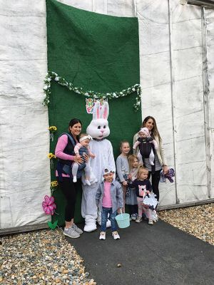 Lions Club Easter Egg Bingo Hunt 
Children had fun at Saturday’s Lions Club Easter Egg Bingo Hunt at Arch of the Meadow, located at the former airfield on Mendell Road in Rochester. Scenes include brothers Lucas (red coat) and Ryan (blue coat) Gelinas, who were excited to visit with the Easter Bunny played by Lindsey Bacchiocchi. Henry Kanaly won the raffle and took home a gift basket. Photos by Ashlyn Buzniak, Marilou Newell and Mick Colageo
