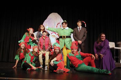 Elf!
Make way for Buddy the Elf! – Our newest favorite elf has made his way to the Tri-Town in the ORRHS Drama Club’s Christmas production of Elf the Musical. Opening night is Thursday, December 5, with shows and special “Santa Matinees” running until Sunday, December 8. Pictured here, Buddy, played by Andrew Steele, is ecstatic to have found his estranged and rather grumpy human birth father, Walter Hobbs, played by Luke Cuoto. Photo by Jean Perry - December 5, 2019 edition
