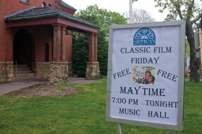 Classic Film Friday 
Dozens of people attended the Sippican Historical Society’s Classic Film Friday on May 4, 2012 at Music Hall.  Patrons enjoyed free popcorn, a display of classic film memorabilia, and a screening of “May Time,” a musical from 1937 starring Nelson Eddy and Jeannette MacDonald.  Photos by Eric Tripoli.
