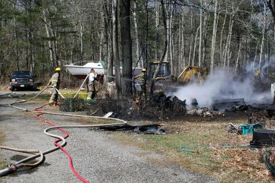 Two Fires in Mattapoisett
The Mattapoisett Fire Department had a busy day on Thursday, April 4. While fighting a brush fire on Meadowbrook Lane. They received a call regarding a car fire on Acushnet Road. Both fires were attracted a lot  of attention but were extinguished quickly by the Department. Photo by Paul Lopes
