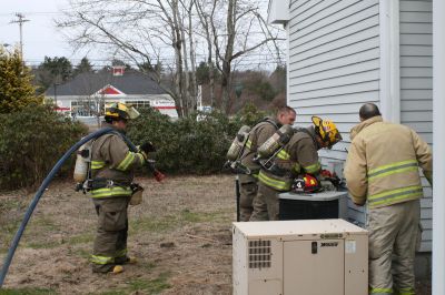 Fire at Saunders Dwyer
The Mattapoisett Fire Department responded to a fire in the wall of the utility room shortly after 11am on December 10, 2010 at the Saunders Dwyer Funeral Home on Route 6. Initial reports had smoke in the building and mutual aid was called from Fairhaven. Photo by Paul Lopes
