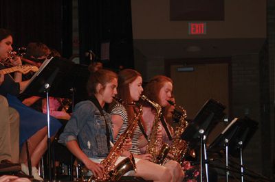 FORM Concert
ORRHS Music Director, Michael Barnicle presented several awards to outstanding seniors in the music program. Those recipients were: Chorus Award/Justin Smilan; John Philip Sousa Band Award/Keren Satkin; Louis Armstrong Jazz Band Award/Matthew Pereira; and ORR Music Director’s Awards/ Brittany Hotte, and Paige Santos. Photo by Marilou Newell
