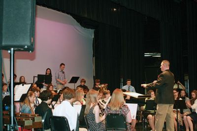 FORM Concert
ORRHS Music Director, Michael Barnicle presented several awards to outstanding seniors in the music program. Those recipients were: Chorus Award/Justin Smilan; John Philip Sousa Band Award/Keren Satkin; Louis Armstrong Jazz Band Award/Matthew Pereira; and ORR Music Director’s Awards/ Brittany Hotte, and Paige Santos. Photo by Marilou Newell
