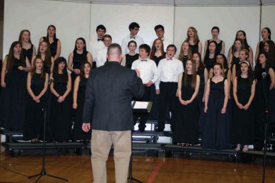 FORM Concert 
The tri-town FORM concert brought together students whose combined musicality entertained a full house. The performers sang song style selections from spiritual to jazz and the crowd pleaser “Don’t Worry Be Happy” by Rochester Memorial School. Combining the voices of nearly 300 students the finale was a soulful treatment of “Wade In The Water”. Funds raised through FORM concerts support scholarships awarded each year to graduating seniors who have completed at least two full years in a school music program.
