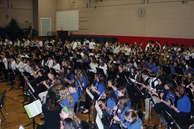 FORM Instrumental Concert
With nearly 1,000 people under one roof, ORR’s FORM Instrumental Concert ‘rocked’ the house. Middle-school students from Rochester, Marion and Mattapoisett along with junior and senior high school students from ORR showed their audience just why music in public schools is important. The vocal FORM concert is scheduled for March 13, 2014 at ORR High School. Photo by Marilou Newell
