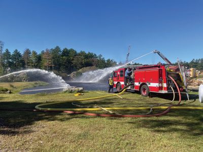 Massachusetts Fire Academy 
The Massachusetts Fire Academy conducted a 48-hour class on Saturday involving Fire personnel from the region at Magnolia Cranberry located on Sherman Briggs’ bog accessible off Front Street. The class focused on operating the engine (pumper) in both rural areas and areas with fire hydrants. Seven students enrolled from Marion Fire Department were enrolled. According to Marion Fire Chief Brian Jackvony, the class was originally scheduled for completion in 2020 but was postponed by the COVID-19 pandemic. 
