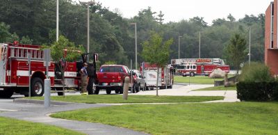 Feeling the Heat
The Marion and Mattapoisett Fire Department respond to a fire alarm at the ORR Junior High on August 20, 2009.
