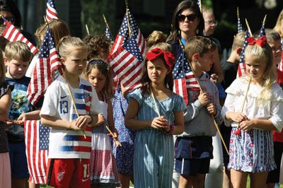 Flag Day
The students of Center School observed Flag Day, Friday, June 14, outside near the flagpole. Also being the last day of school for the year, Principal Rosemary Bowman addressed the children, reminding them how blessed they are to be American and living in Mattapoisett. Photos by Jean Perry
