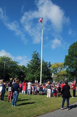 Flag Day
The students of Center School observed Flag Day, Friday, June 14, outside near the flagpole. Also being the last day of school for the year, Principal Rosemary Bowman addressed the children, reminding them how blessed they are to be American and living in Mattapoisett. Photos by Jean Perry
