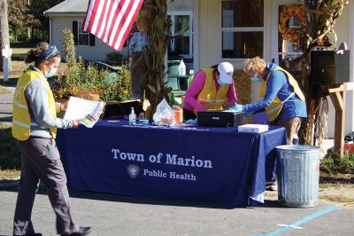Marion Flu Clinic
The Town of Marion held a flu-shot clinic for residents on October 8 at the Benjamin D. Cushing Community Center. The event was organized by Public Health Nurse Lori Desmarais, Marion Police Lieutenant Richard Nighelli and the town’s Board of Health, along with the assistance of many volunteers from within and outside Marion. Photos by Mick Colageo
