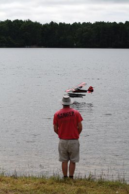 Bristol County Radio Control “RC” Club
Radio control model seaplanes are more than just a hobby for members of the Bristol County Radio Control “RC” Club. As club member Gerry Dupont puts it, “It’s an affliction. A happy affliction.” Dupont’s yellow Piper Cub seaplane features a one-fifth-scale pilot named “Gus” who’s been flying the one-fifth-scale seaplane for seven years. Photos by Jean Perry
