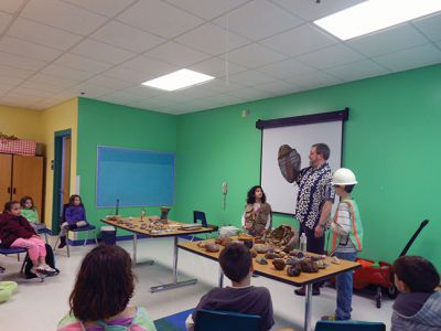 Marion Natural History Museum
The Marion Natural History Museum’s afterschool group learned what it takes to collect minerals and fossils, explored some wonderful specimens of each, and made their own “fossil” with geologist and amateur archaeologist Jim Pierson. Many thanks to Jim for another wonderful program! (Partial funding for the program was provided by the Marion Cultural Council). Photo courtesy Elizabeth Leidhold
