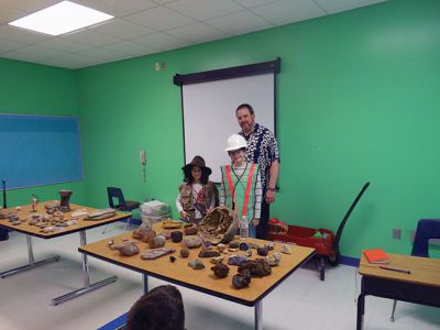 Marion Natural History Museum
The Marion Natural History Museum’s afterschool group learned what it takes to collect minerals and fossils, explored some wonderful specimens of each, and made their own “fossil” with geologist and amateur archaeologist Jim Pierson. Many thanks to Jim for another wonderful program! (Partial funding for the program was provided by the Marion Cultural Council). Photo courtesy Elizabeth Leidhold
