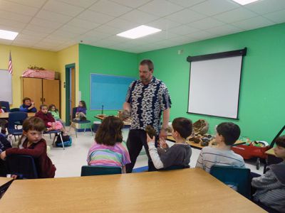 Marion Natural History Museum
The Marion Natural History Museum’s afterschool group learned what it takes to collect minerals and fossils, explored some wonderful specimens of each, and made their own “fossil” with geologist and amateur archaeologist Jim Pierson. Many thanks to Jim for another wonderful program! (Partial funding for the program was provided by the Marion Cultural Council). Photo courtesy Elizabeth Leidhold
