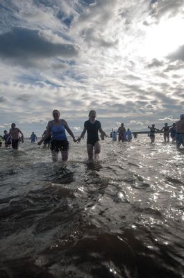 “Freezin’ for a Reason” 
Every year hundreds make waves on New Year’s Day at the Mattapoisett Town Beach for the annual “Freezin’ for a Reason” polar plunge. With the support of local businesses and emergency responders, the event has continued every year, raising thousands of dollars to help local families facing cancer treatment. Photos by Felix Perez
