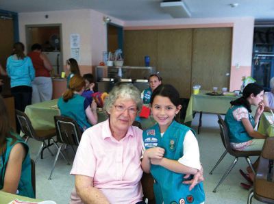 Senior Tea Party
The Junior Girl Scout Troop #85112 hosted the 6th annual Senior Tea Party at Village Court in Mattapoisett on May 23rd.  The seniors and Girl Scouts had a great time.  After the girls visited with the guests, they sang a few songs and played a few songs on their instruments.  Photo courtesy Heather Bichsel
