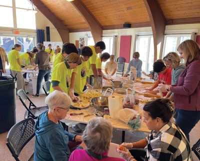 Saint Gabriel’s Episcopal Parish 
On Sunday, November 17th parishioners at Saint Gabriel’s Episcopal Parish in Marion created over two hundred apple pies at its annual “Great Pie Challenge”. This annual intergenerational event was brought to Marion by Wendy Reardon who is St. Gabriel’s Director of Youth and Family Formation. About 150 pies will be donated to local organizations who will give them away to people in need. The rest of the pies will be sold as a fundraiser which will help raise money for the 2025 Youth Mission Trip heading to N
