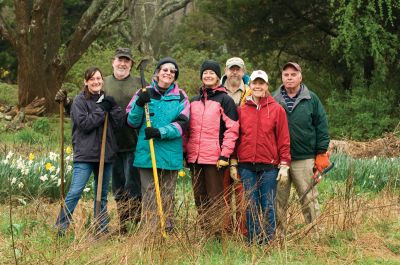 Community Gardening
Mattapoisett residents, including some members of the Mattapoisett Sustainability Club, gather on April 17, 2010 to spruce up a community garden on the corner of Pine Island Road and Prospect Road. Armed with rakes and rubber boots, the group braved a cold morning to make their plots squeaky-green. Photo by Felix Perez.
