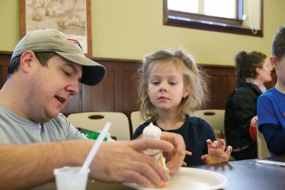 Gingerbread Houses
While others were out bustling on the last Saturday before Christmas, a couple dozen of the littler library patrons enjoyed the day making candy gingerbread houses at the Mattapoisett Free Public Library on Saturday, December 19.
