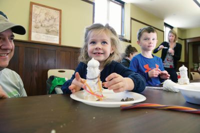 Gingerbread Houses
While others were out bustling on the last Saturday before Christmas, a couple dozen of the littler library patrons enjoyed the day making candy gingerbread houses at the Mattapoisett Free Public Library on Saturday, December 19.

