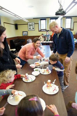Gingerbread Houses
While others were out bustling on the last Saturday before Christmas, a couple dozen of the littler library patrons enjoyed the day making candy gingerbread houses at the Mattapoisett Free Public Library on Saturday, December 19.
