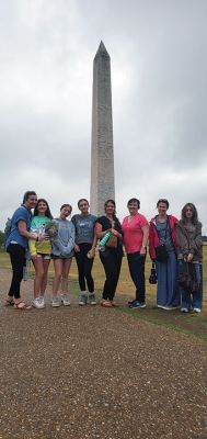Girl Scout
Rochester's Cadette Girl Scout troop visited Washington last week. Here we are posing in front of and inside the Washington Monument with a copy of The Wanderer! The girls are all entering eighth grade in the fall, and some have been in the troop since starting as Daisies in Kindergarten. We used cookie money saved over the years to fund the trip, and we thank the Rochester community for always supporting our cookie sales. Photo courtesy Sarah Jacques
