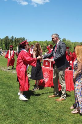 Class of 2024
Old Rochester Regional High School Class of 2024 Valedictorian Jacob Hadley was introduced by Theodore Cecil, his cousin and chapter president of the National Honor Society. The June 1 commencement featured remarks from Superintendent of Schools Mike Nelson and Principal Mike Devoll and music from the school band. While ORR’s 153-member class was delirious upon the completion of the ceremony, the day’s loudest roar was reserved for the announcement of the diploma for the late Emma Whittaker. Photos by Mick 
