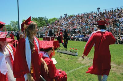 Class of 2024
Old Rochester Regional High School Class of 2024 Valedictorian Jacob Hadley was introduced by Theodore Cecil, his cousin and chapter president of the National Honor Society. The June 1 commencement featured remarks from Superintendent of Schools Mike Nelson and Principal Mike Devoll and music from the school band. While ORR’s 153-member class was delirious upon the completion of the ceremony, the day’s loudest roar was reserved for the announcement of the diploma for the late Emma Whittaker. Photos by Mick 
