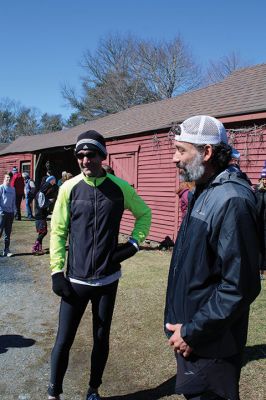 Cross-country Run
Graham Correia completed his cross-country run from Denver, Colorado, to Massachusetts on Sunday, March 13, at his parents’ home in North Rochester where he was greeted by his parents Gary and Robin and dozens of family members and friends from various times and places in his life. Correia was accompanied for the final five miles by former Mattapoisett Road Race champion Jason Eddy, with whom he grew up. Photos by Mick Colageo
