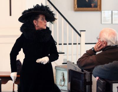 Hetty Green
The Mattapoisett Museum and Carriage House was the sight of a unique performance, on Sunday, March 22 as Lucy Bly played the part of Annie Leary as Ms. Leary reminisces after the loss of her friend Hetty Green. (Photo by Robert Chiarito)
