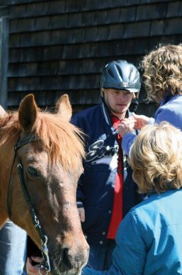 Helping Hands and Hooves
Helping Hands and Hooves, a Mattapoisett-based non-profit organization in the area of Aucoot Cove, gives horseback riding lessons to disabled people in the Southcoast region. The rides are therapeutic to the students, who anticipate their lessons each week so much that they even hold the rides in the rain. Photo by Anne OBrien-Kakley.
