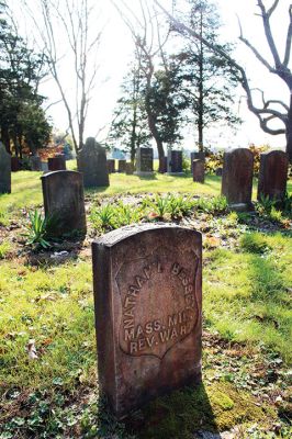 Hammond Cemetery
Hammond Cemetery, located along River Road and acquired by the Town of Mattapoisett (then part of Rochester) on January 10, 1789, is home to burials dating prior to 1740. Like the town-owned Barlow Cemetery located off Park Street, the Hammond burial ground is in dire need of maintenance and will benefit greatly by the formation of a new committee that will advise the Select Board. Photo by Mick Colageo - November 9, 2023 edition
