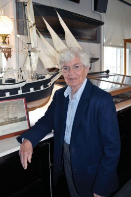 Bette Roberts 
Curator Bette Roberts was celebrated at the September 17, 2011 annual meeting of the Mattapoisett Historical Society. Ms. Roberts, who has been curator of the Mattapoisett Museum and Carriage House for 25 years, has announced that she will be retiring from her post as soon as the Museum can find a replacement. Photo by Kyle DeCicco-Carey.
