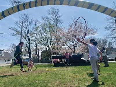 WildKat Hoops
Tuesday afternoon hula-hoop workshop with WildKat Hoops! Host Kat Suwalski led a beginner-friendly lesson on the library's lawn. Everyone had a blast! Photo by Amanda Lawrence
