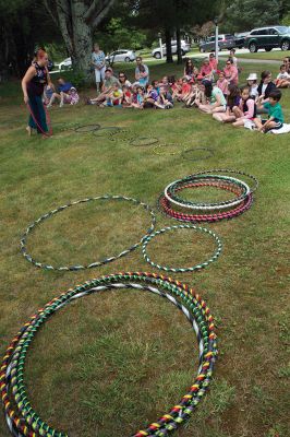 Hula-hoop Performer
Hula-hoop performer Pinto Bella taught kids the benefit of hula-hooping for body and mind and performed superhero-themed tricks on June 20 at Plumb Library. Photos by Colin Veitch
