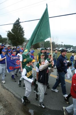 Opening Day
The Rochester Youth Baseball League held their annual opening day ceremony and parade on Saturday, April 11. About 400 people, including players, coaches and their families, participated in the procession that made its way down Route 105 to Gifford Parks Al Herbert Memorial Field for the opening day festivies. Photo by Robert Chiarito. (April 16, 2009 edition)
