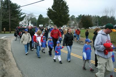 Opening Day
The Rochester Youth Baseball League held their annual opening day ceremony and parade on Saturday, April 11. About 400 people, including players, coaches and their families, participated in the procession that made its way down Route 105 to Gifford Parks Al Herbert Memorial Field for the opening day festivies. Photo by Robert Chiarito.
