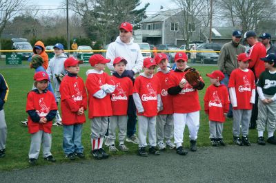 Opening Day
The Rochester Youth Baseball League held their annual opening day ceremony and parade on Saturday, April 11. About 400 people, including players, coaches and their families, participated in the procession that made its way down Route 105 to Gifford Parks Al Herbert Memorial Field for the opening day festivies. Photo by Robert Chiarito.
