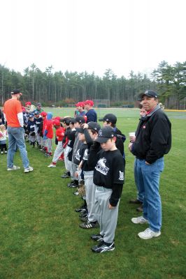 Opening Day
The Rochester Youth Baseball League held their annual opening day ceremony and parade on Saturday, April 11. About 400 people, including players, coaches and their families, participated in the procession that made its way down Route 105 to Gifford Parks Al Herbert Memorial Field for the opening day festivies. Photo by Robert Chiarito.
