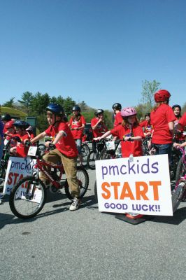 Bikes, Bikes, Bikes!
The Third Annual Pan Mass Challenge Kids Tri-Town Ride attracted several hundred young bicyclist to the ORR campus on Saturday morning, May 16, for a bike rally to help defeat cancer. Proceeds from the event will go to several charities in the state such as the Jimmy Fund and Dana- Farber Cancer Institute to assist in cancer research. The rally was expected to raise more than $15,000. Photo by Robert Chiarito.
